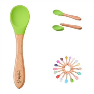 Baby Silicone Spoon w/Bamboo Handle